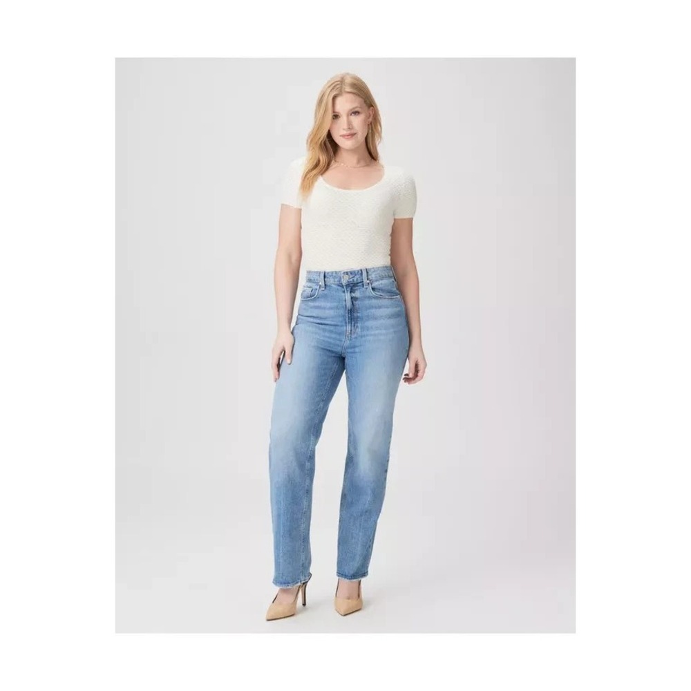 Paige Heartthrob Straight Jeans in Viva Blue Women 23 Flaunt Denim $249